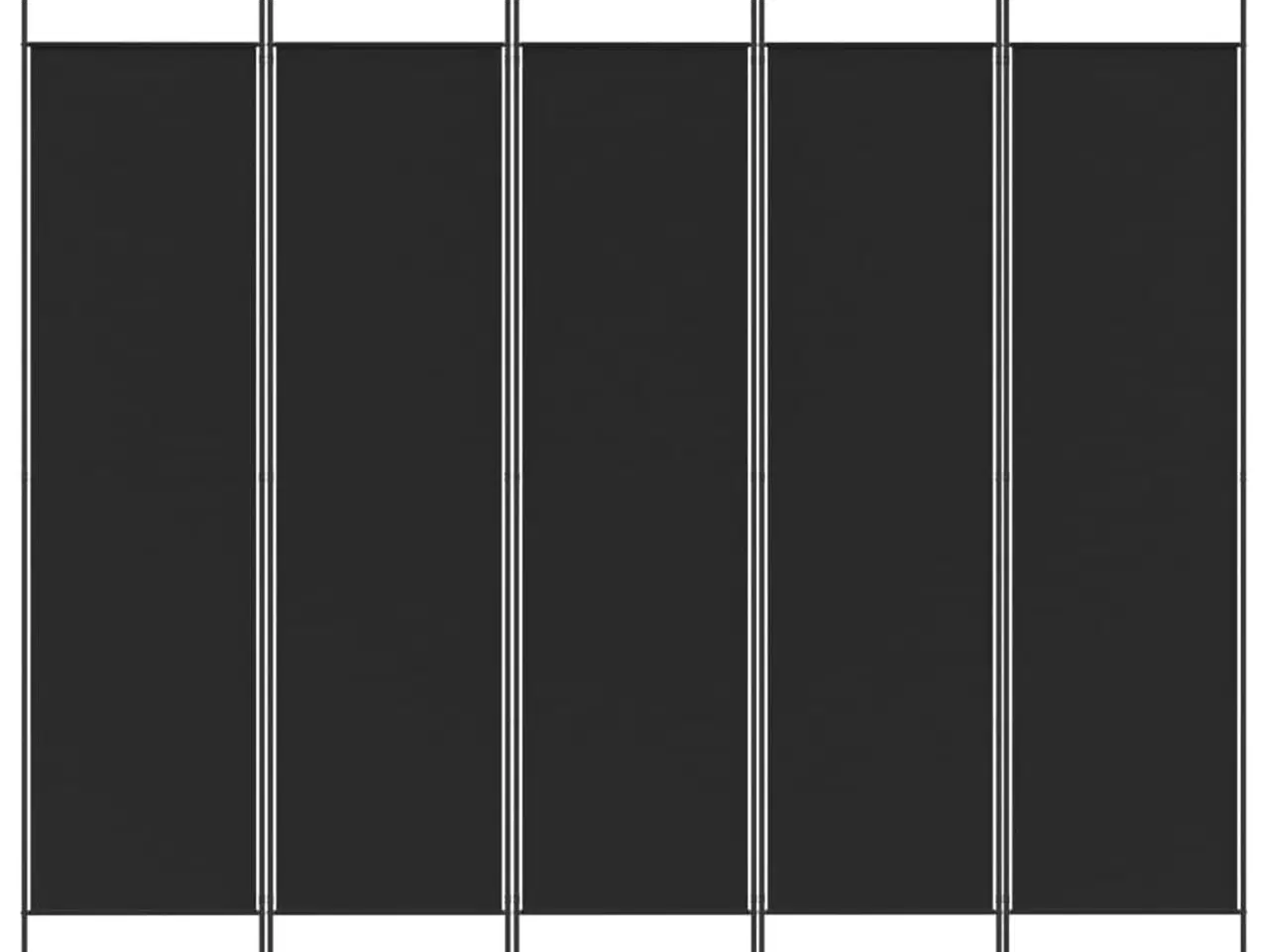 Billede 3 - 5-panels rumdeler 250x200 cm stof sort