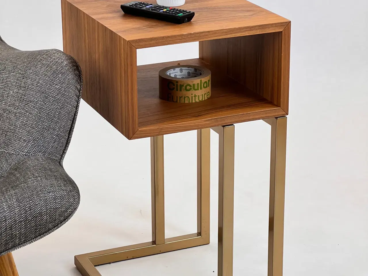 Billede 1 - Træ- og metal-sidetable