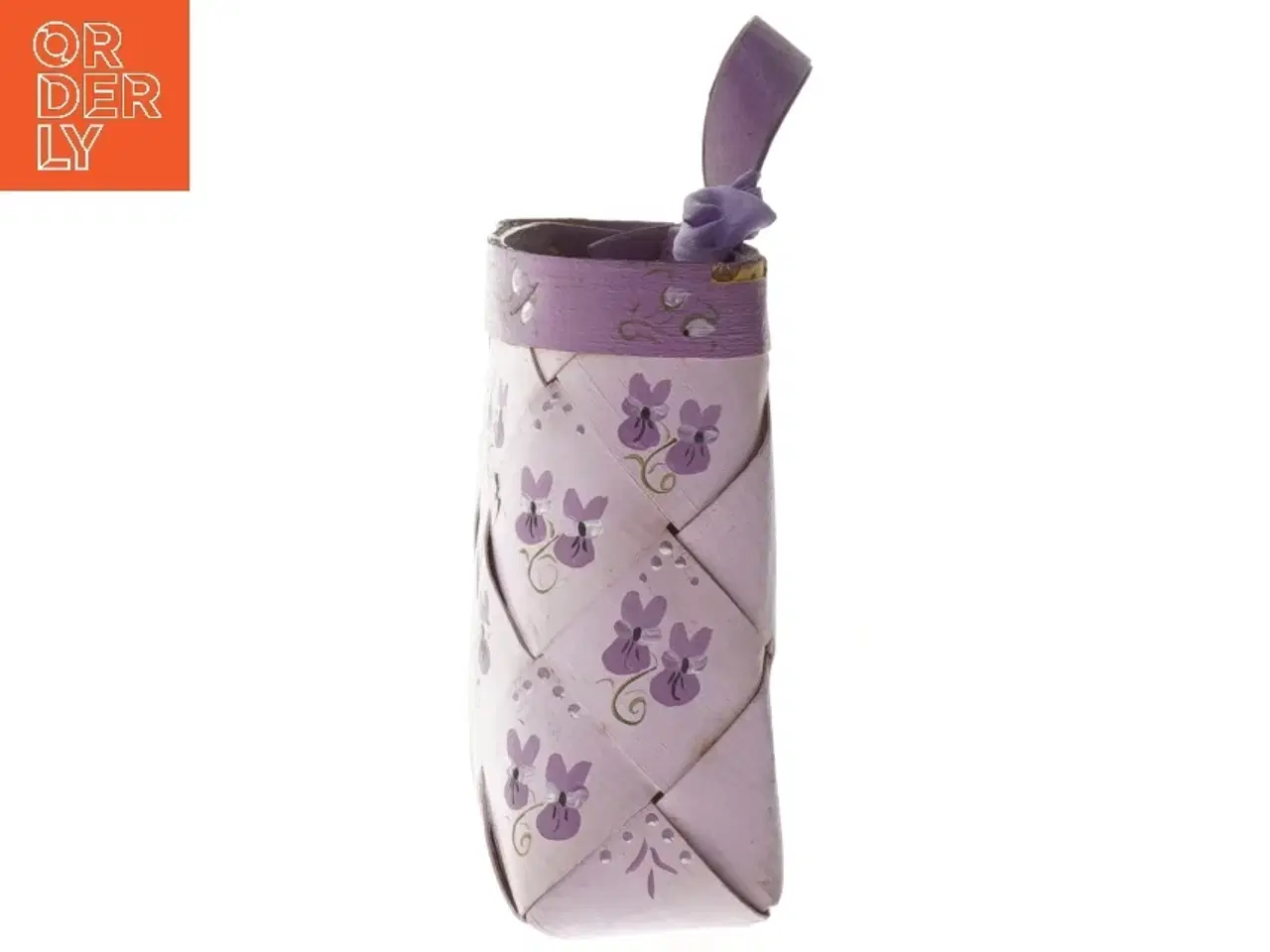 Billede 4 - Håndmalet flettet kurv til ophæng