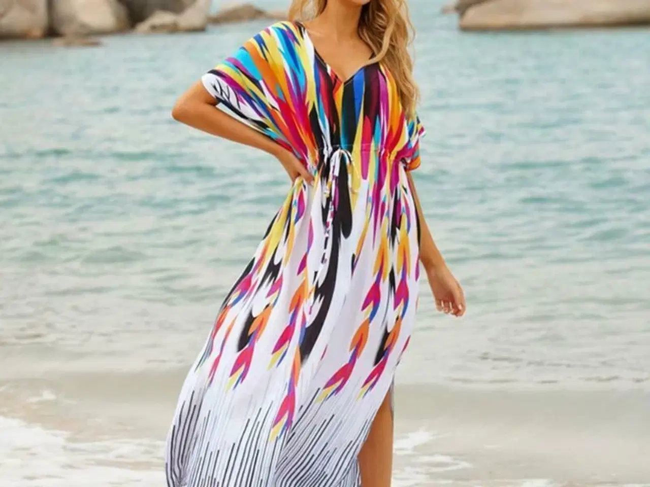 Billede 3 - kjole-sommer bohemian-kaftkan-style kjole.onesize