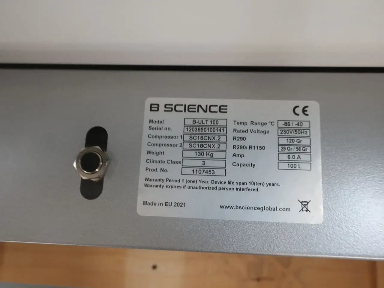 Billede 8 - Fryseskab B SCIENCE GLOBAL B-ULT 100