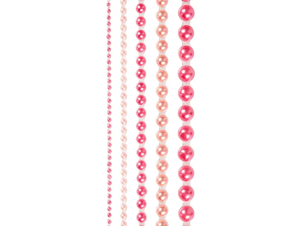 Billede 1 - Halv-perler, str. 2-8 mm, pink, 140stk./ 1 pk.