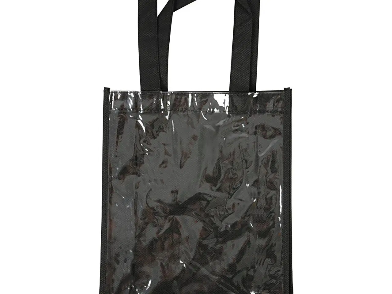 Billede 1 - Praktisk sort taske med plastlomme, 30x23x7 cm