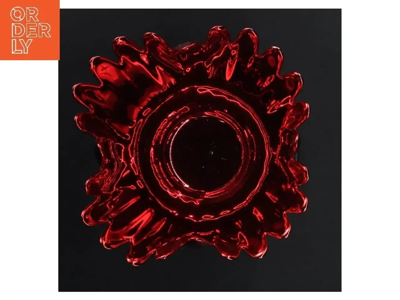 Billede 3 - Rød glas lysestage fra Krifon (str. 11x20 cm)