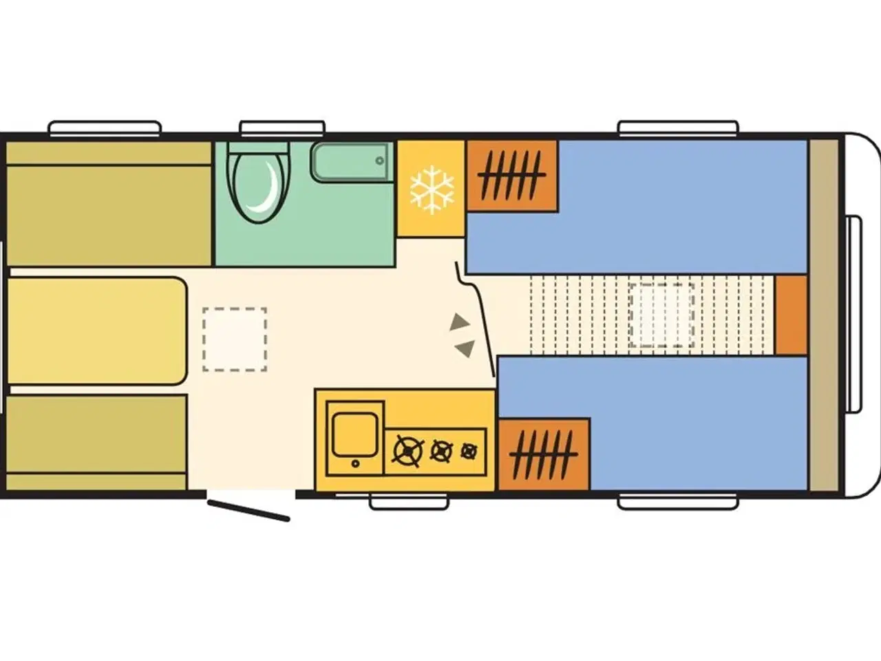 Billede 19 - 2025 - Adria Aviva 492 LU Adria Aviva 492 LU årg. 2025 med siddegruppe og 2 enkeltsenge med udtræk 5 sovepladser og 4 siddepladser