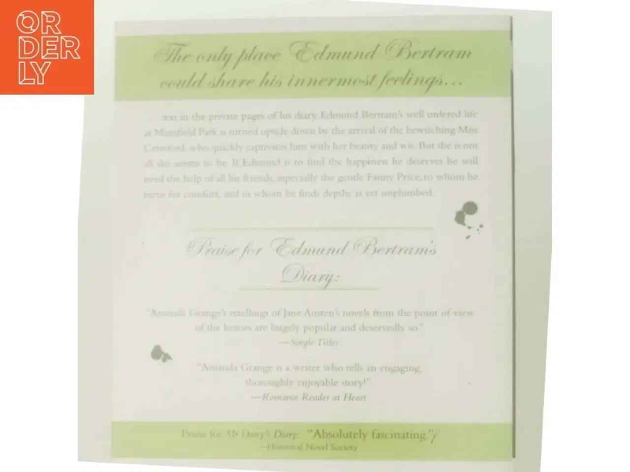 Billede 3 - Edmund Bertram&#39;s Diary af Amanda Grange (Bog)