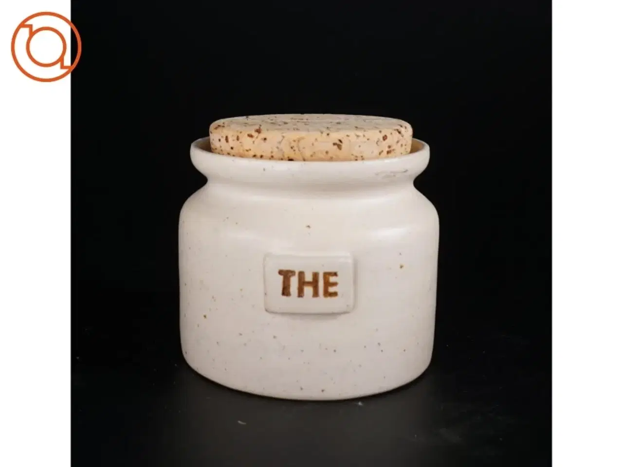 Billede 1 - Keramik tekrukke med korklåg (str. 10 x 11 cm)