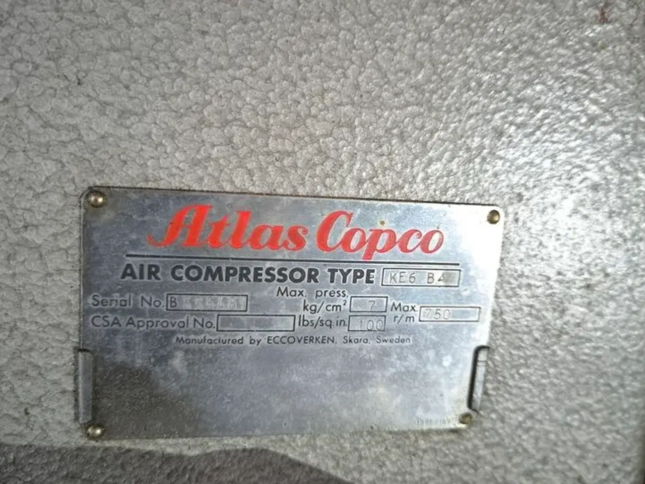 Billede 2 - Kompressor ATLAS COPCO KE6 B4