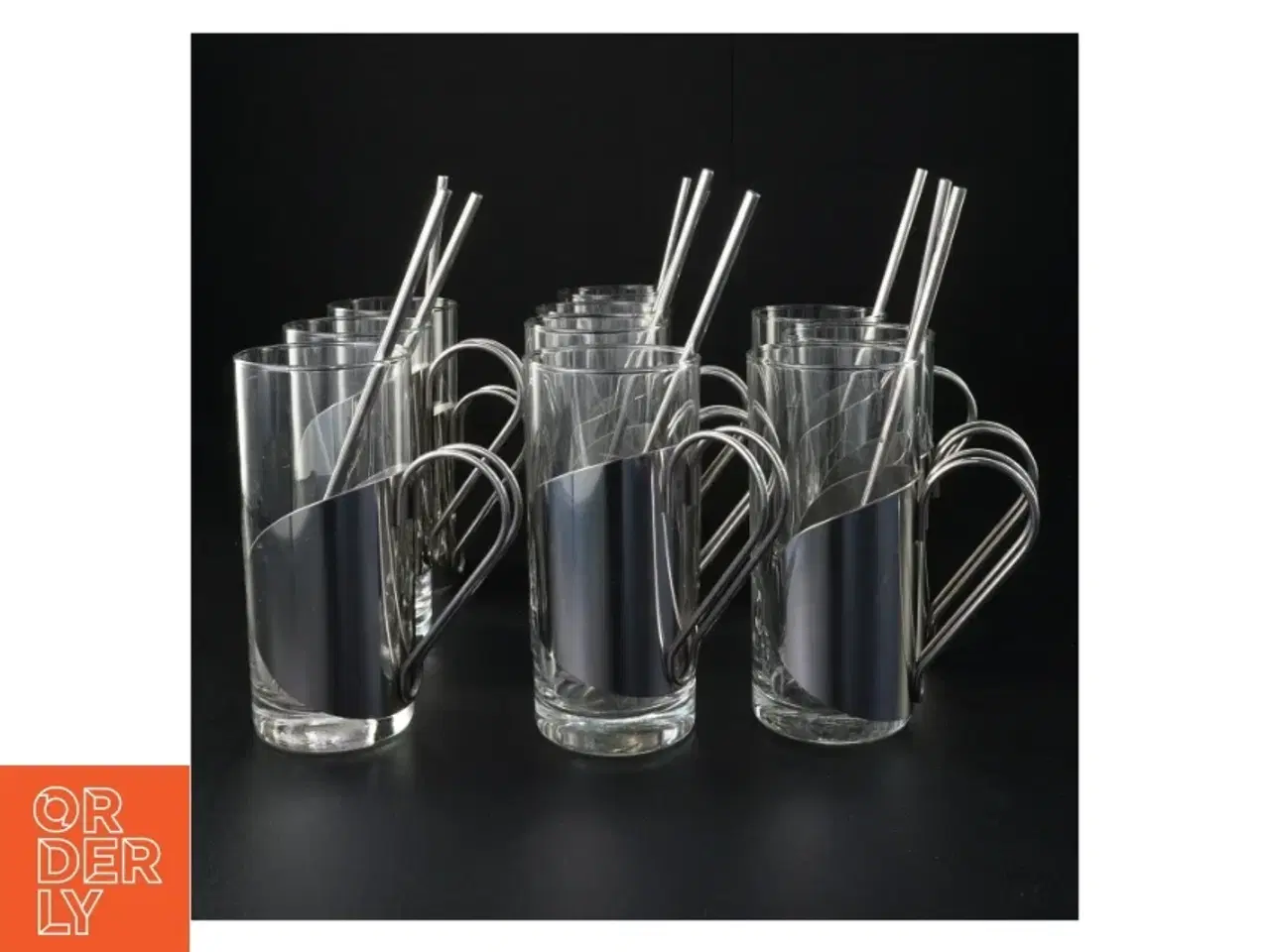 Billede 1 - 10 Glaskrus med metalsugerør, til gløgg eller irish coffee (str. 13 x 6 cm)