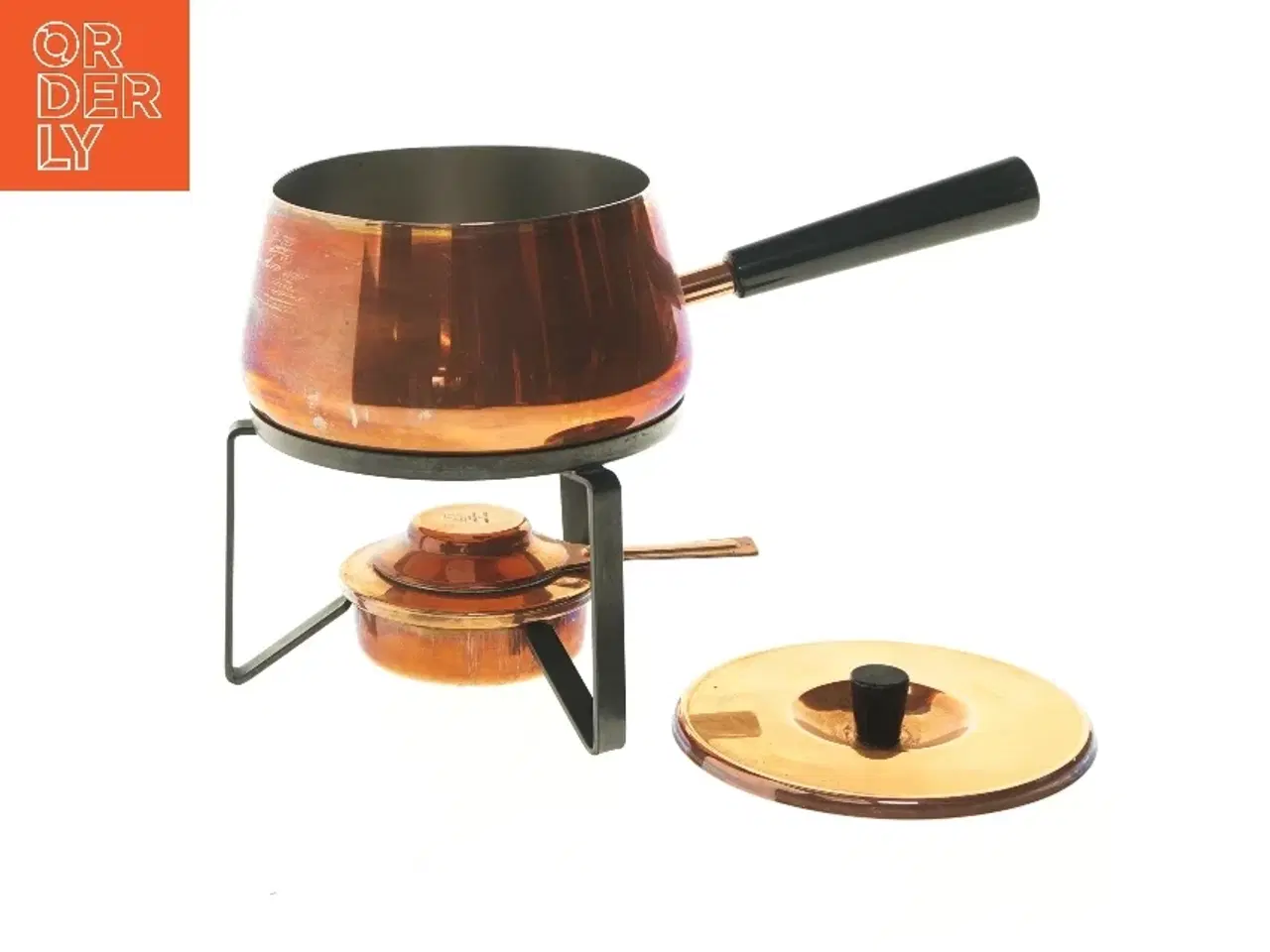 Billede 4 - Fondue sæt i kobber (str. Ø 16 cm)