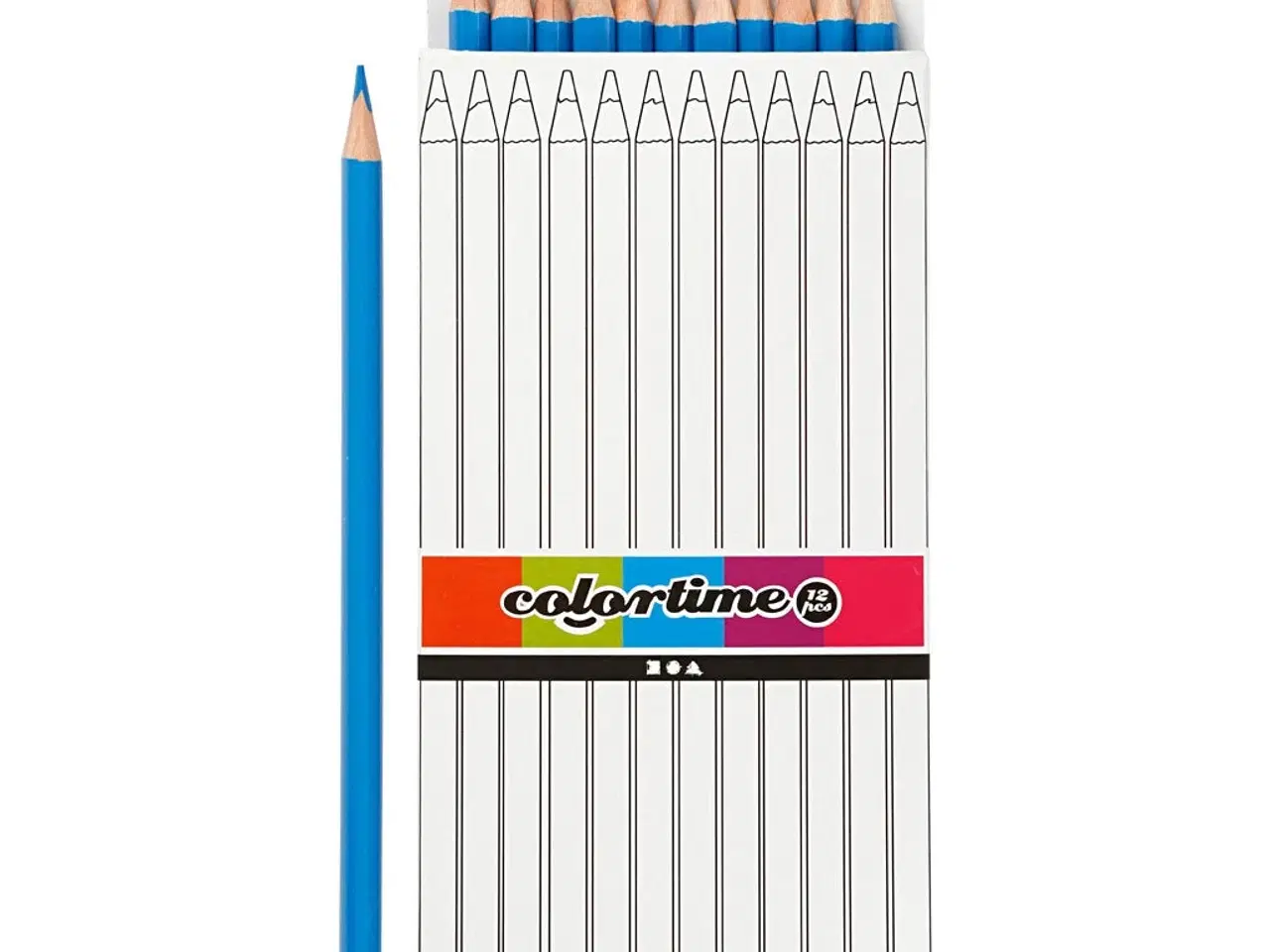 Billede 1 - Colortime Lyseblå Farveblyanter 12 stk. - 17 cm
