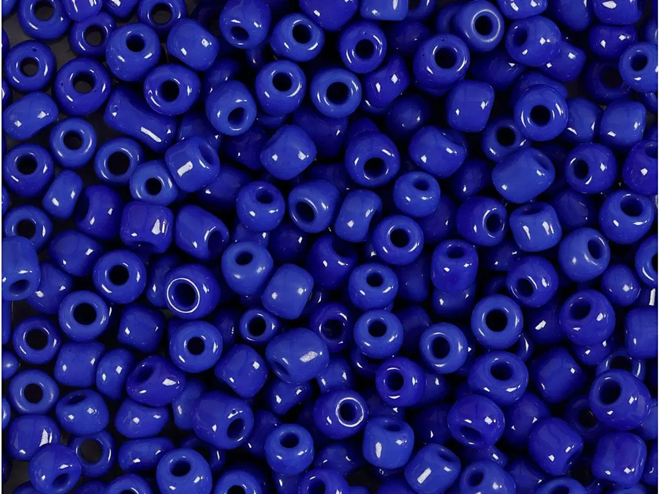Billede 1 - Rocaiperler, diam. 3 mm, str. 8/0, hulstr. 0,6-1,0 mm, blå, 25g/ 1 pk.