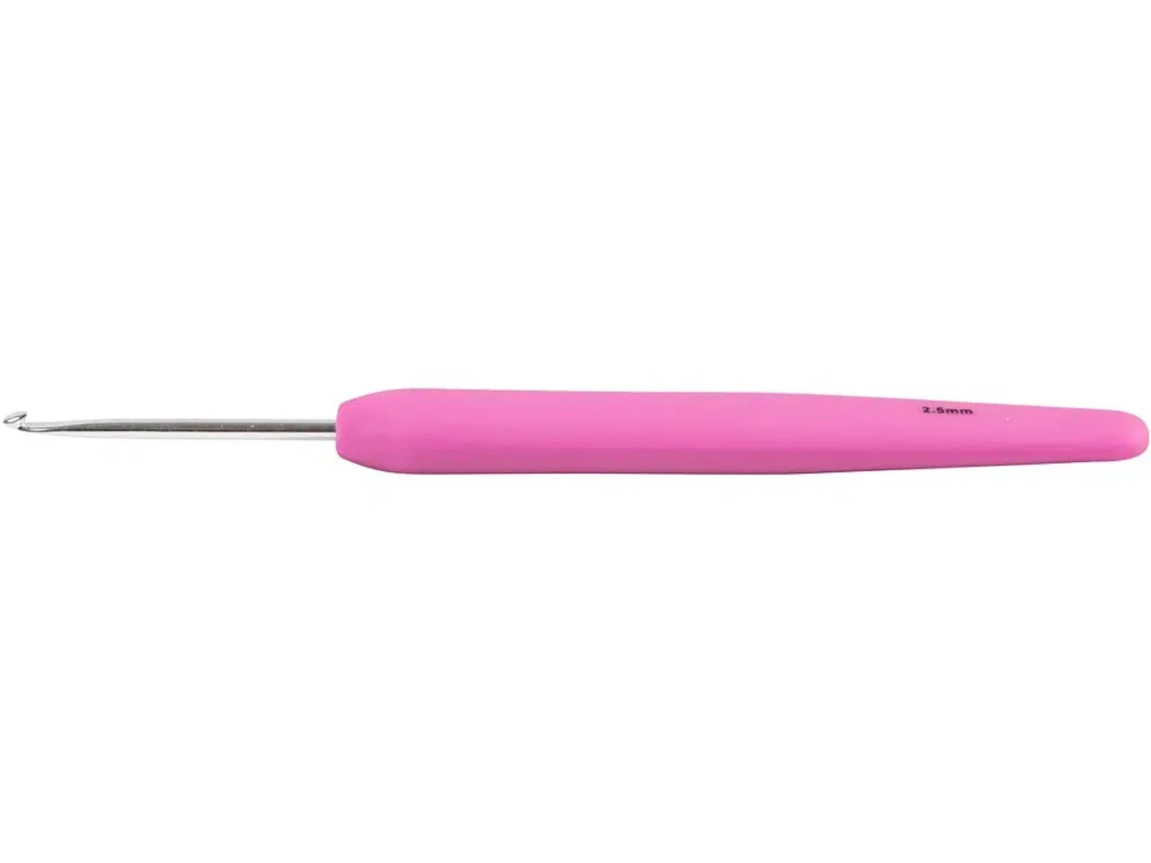 Billede 1 - Ergonomisk Hæklenål 2,5 mm - Lyserød 13,3 cm