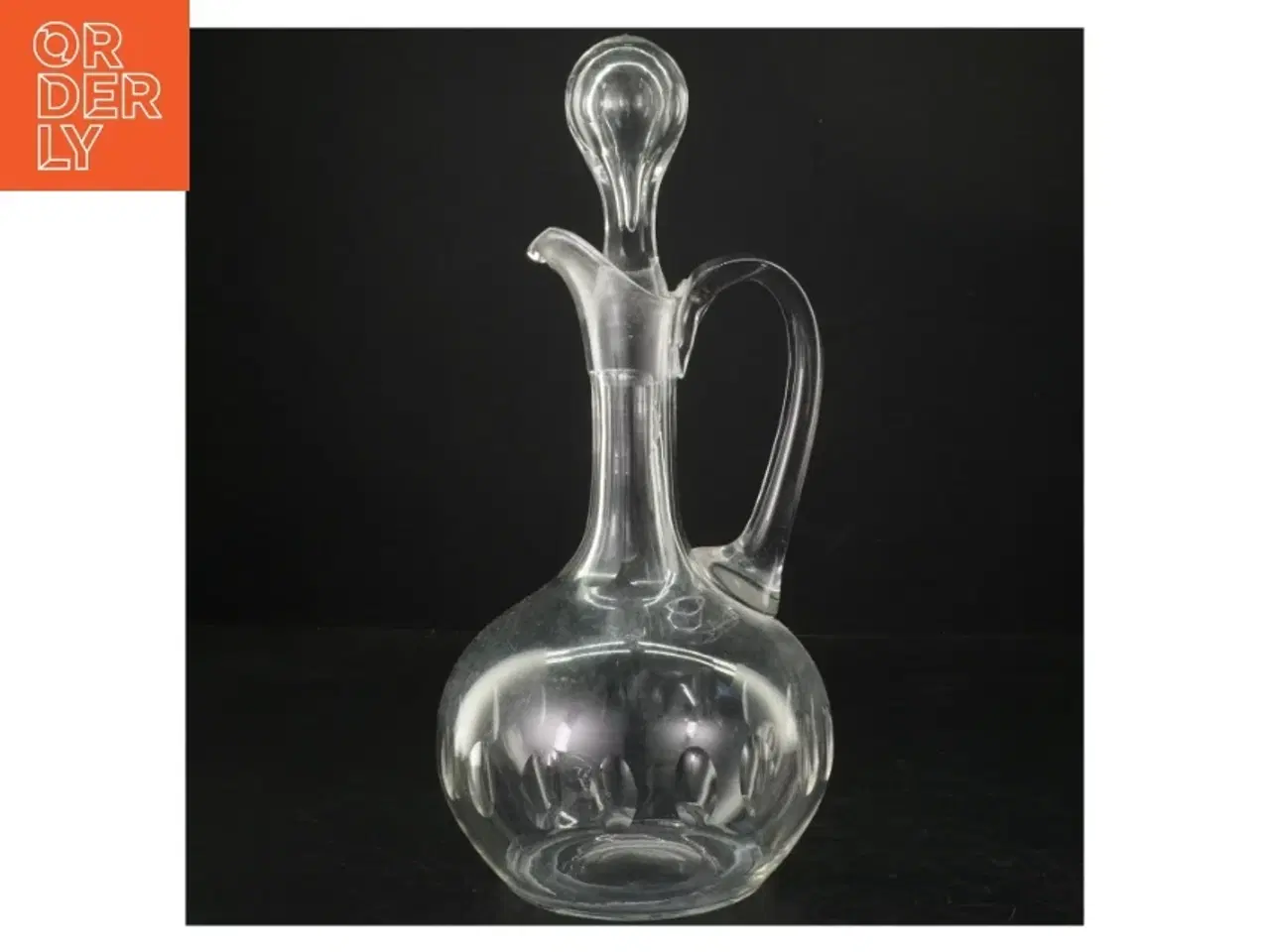 Billede 1 - Gennemsigtig glaskande med prop (str. 15 cm i diameter. 23 cm uden låg)