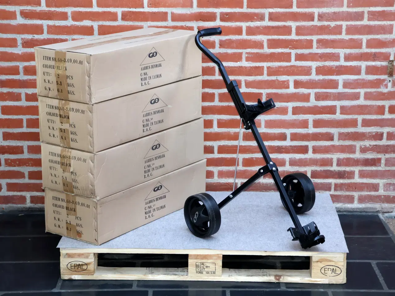 Billede 1 -  9 stk Golfbagsvogne. Ubrugte. 