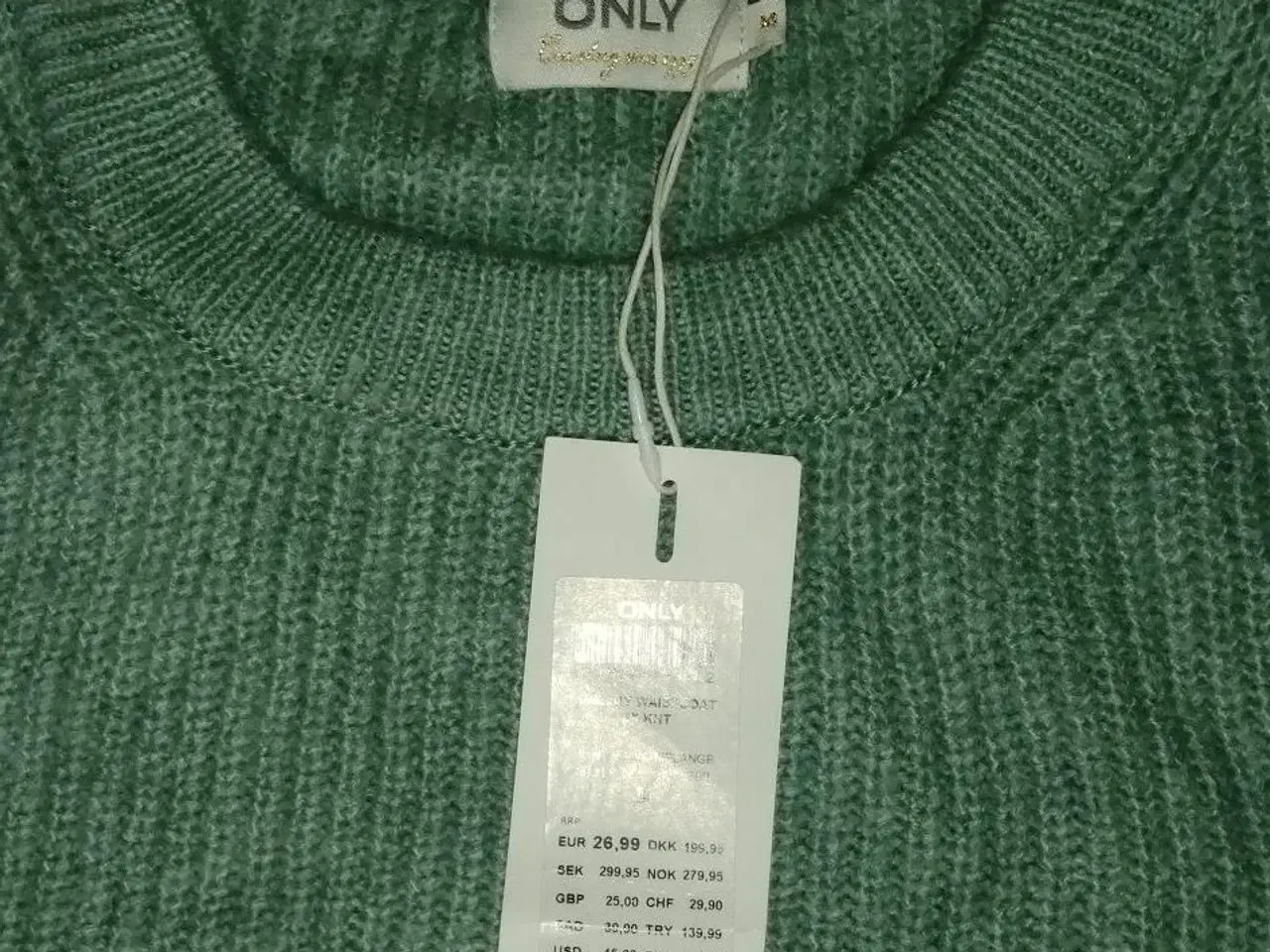 Billede 2 - NY ONLY STRIK VEST, MINT GRØN, STR. M