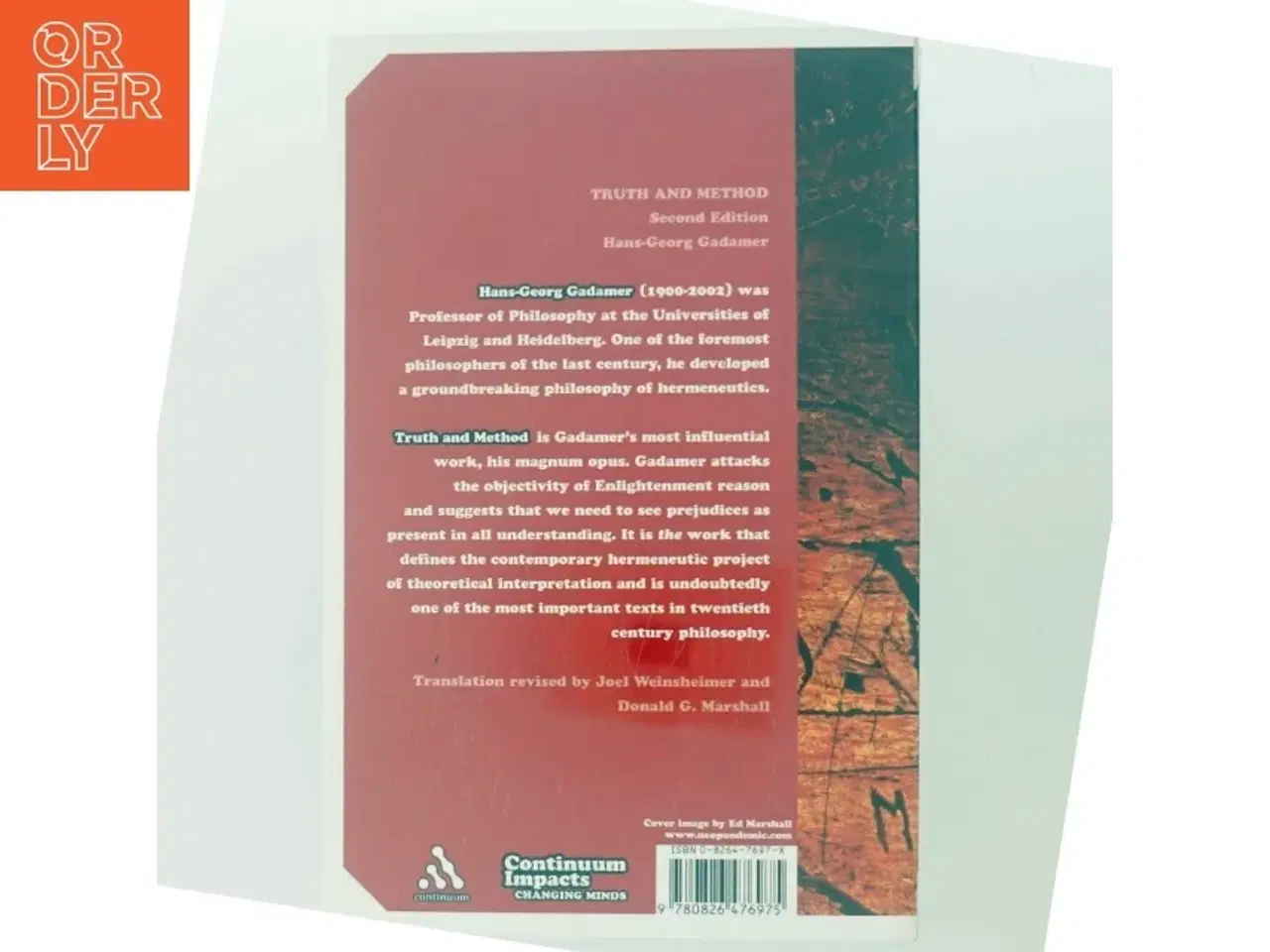 Billede 3 - Truth and Method af Hans-Georg Gadamer (Bog)