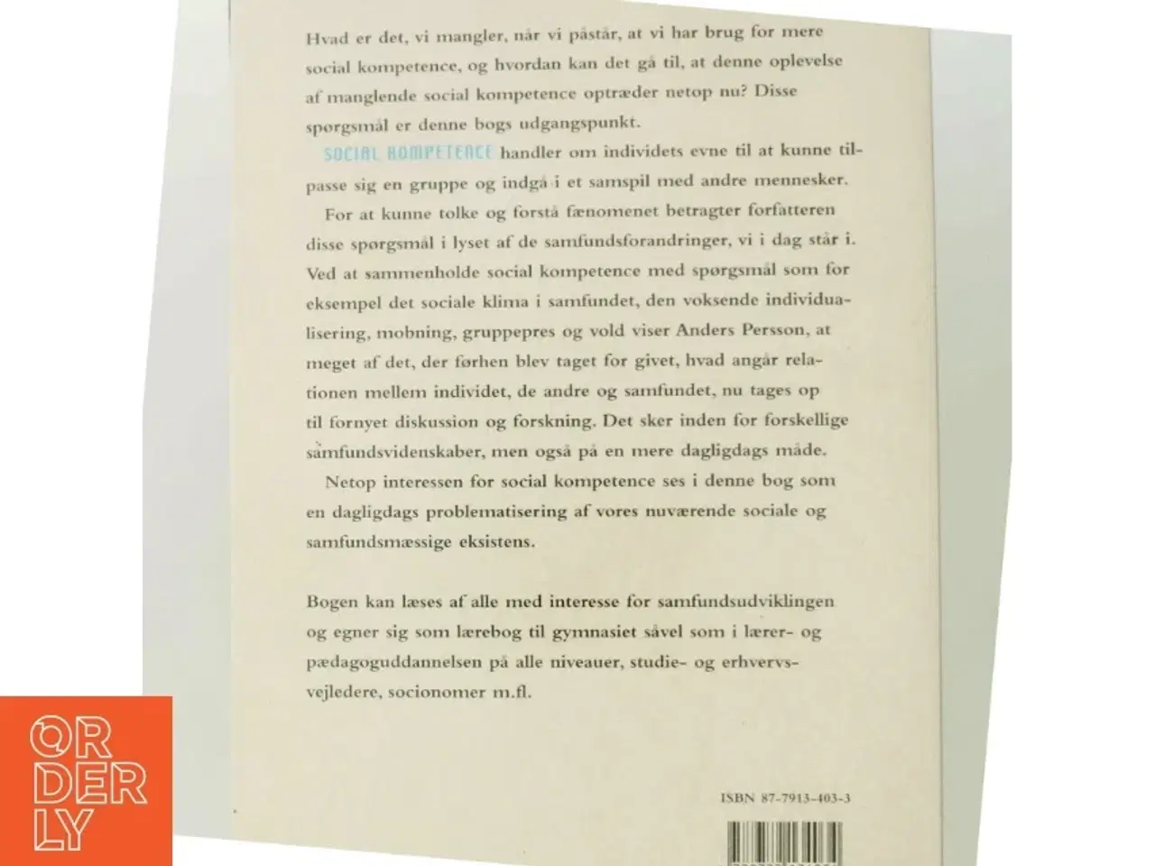 Billede 3 - Social kompetence : når individet, de andre og samfundet mødes af Anders Persson (f. 1956) (Bog)