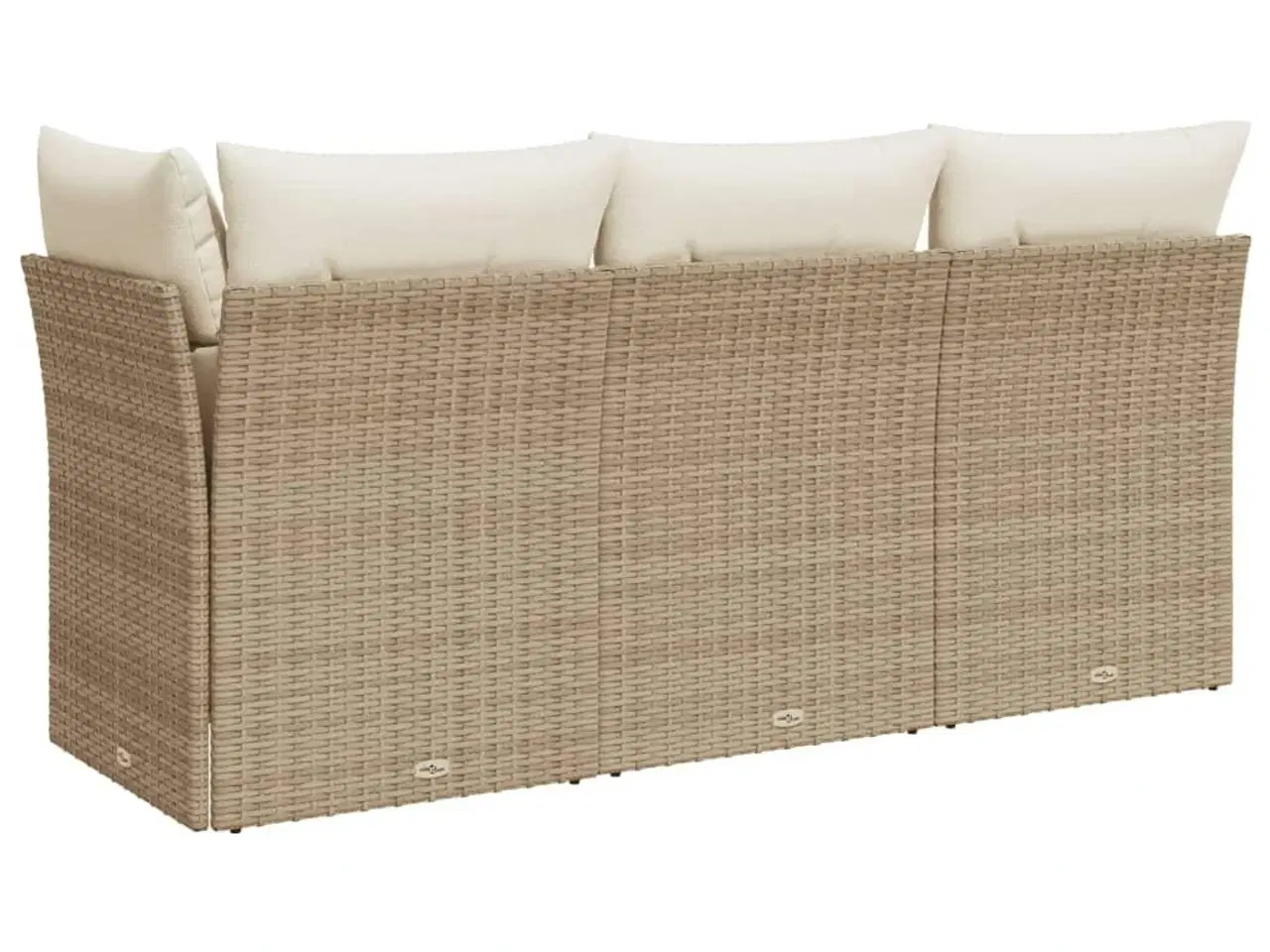 Billede 6 - 3-personers havesofa med hynder polyrattan beige