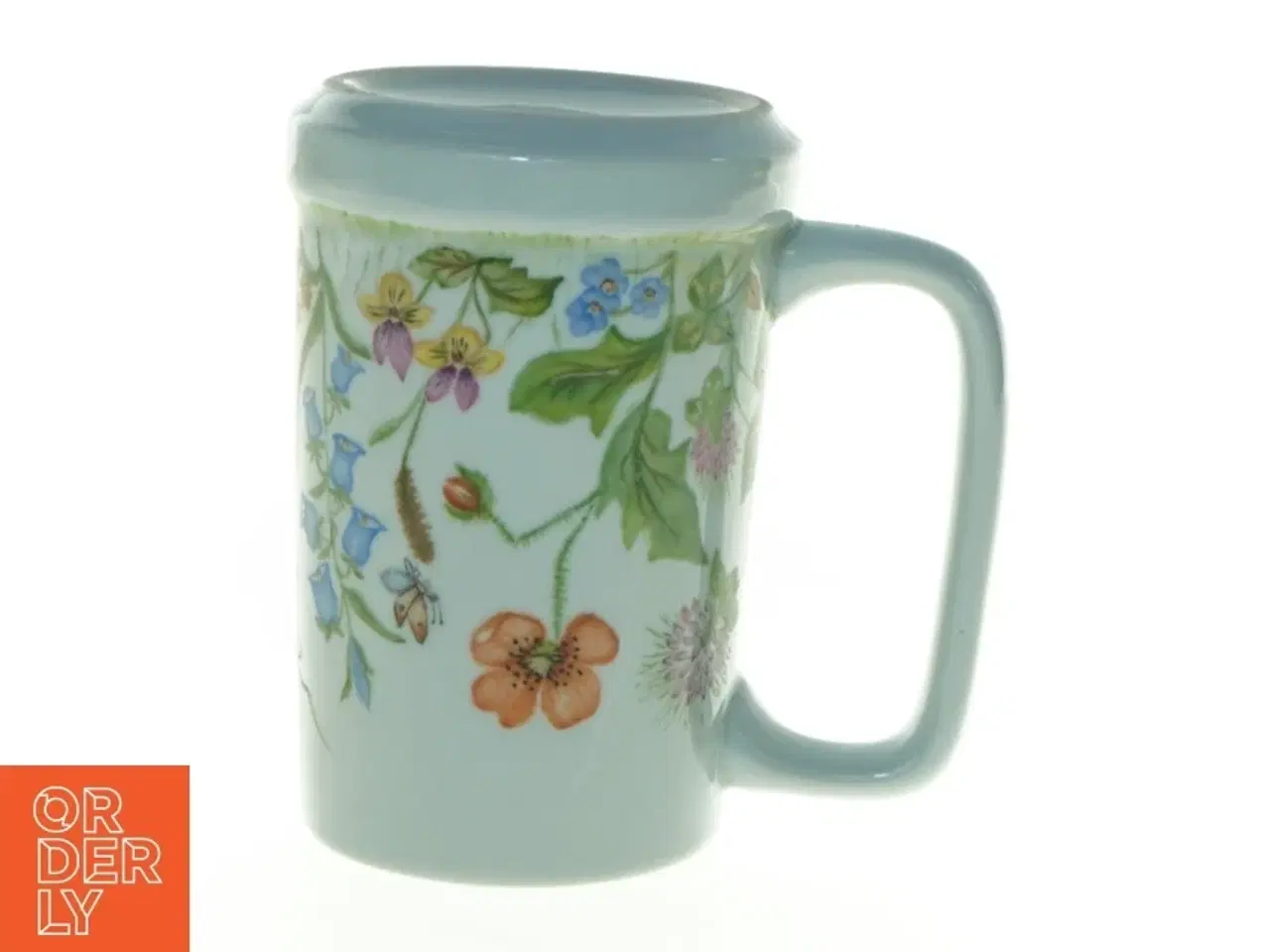 Billede 4 - Vintage Porcelænskrus vase med Håndmalet blomstermotiv (str. 14 x, 10 cm)