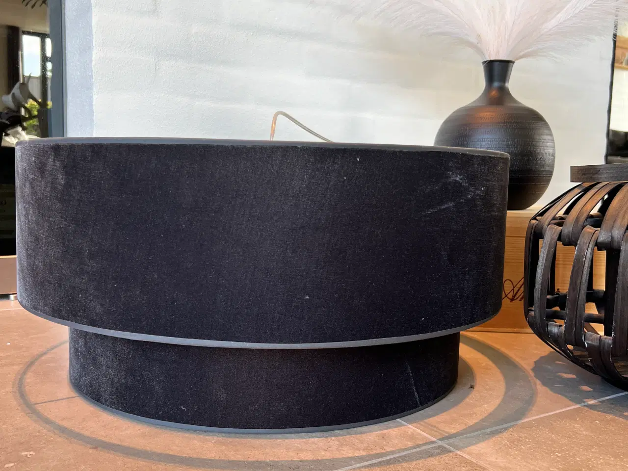 Billede 1 - Saturno 2 Velour loftlampe mørk grå 60Ø