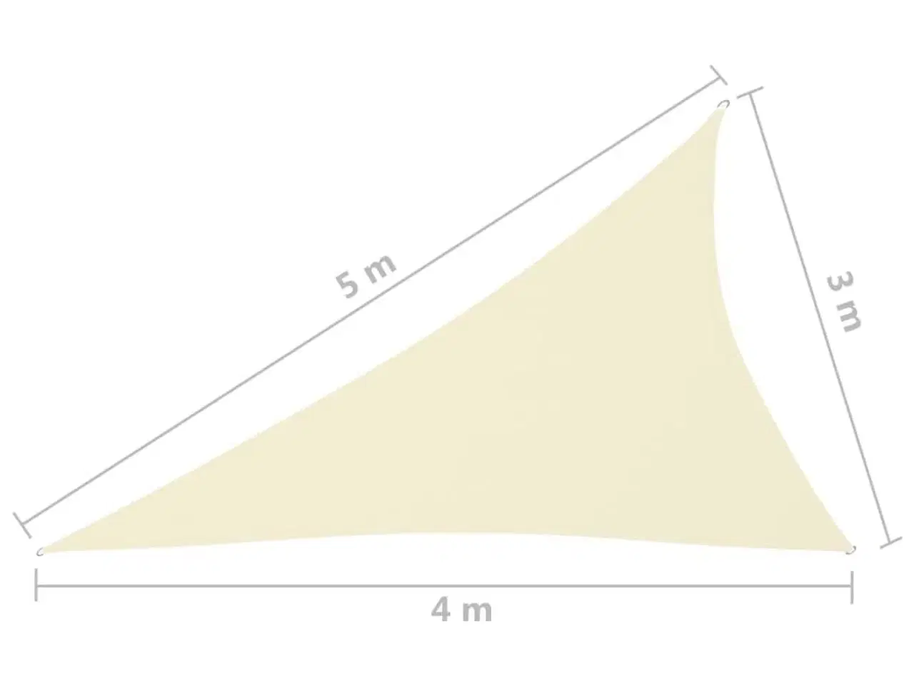 Billede 6 - Solsejl 3x4x5 m trekantet oxfordstof cremefarvet
