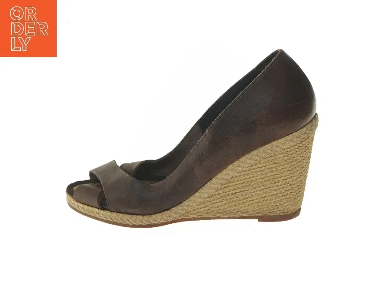 Billede 1 - Brune kilehælsko med åben tå fra Billi Bi (str. fod 25 cm)