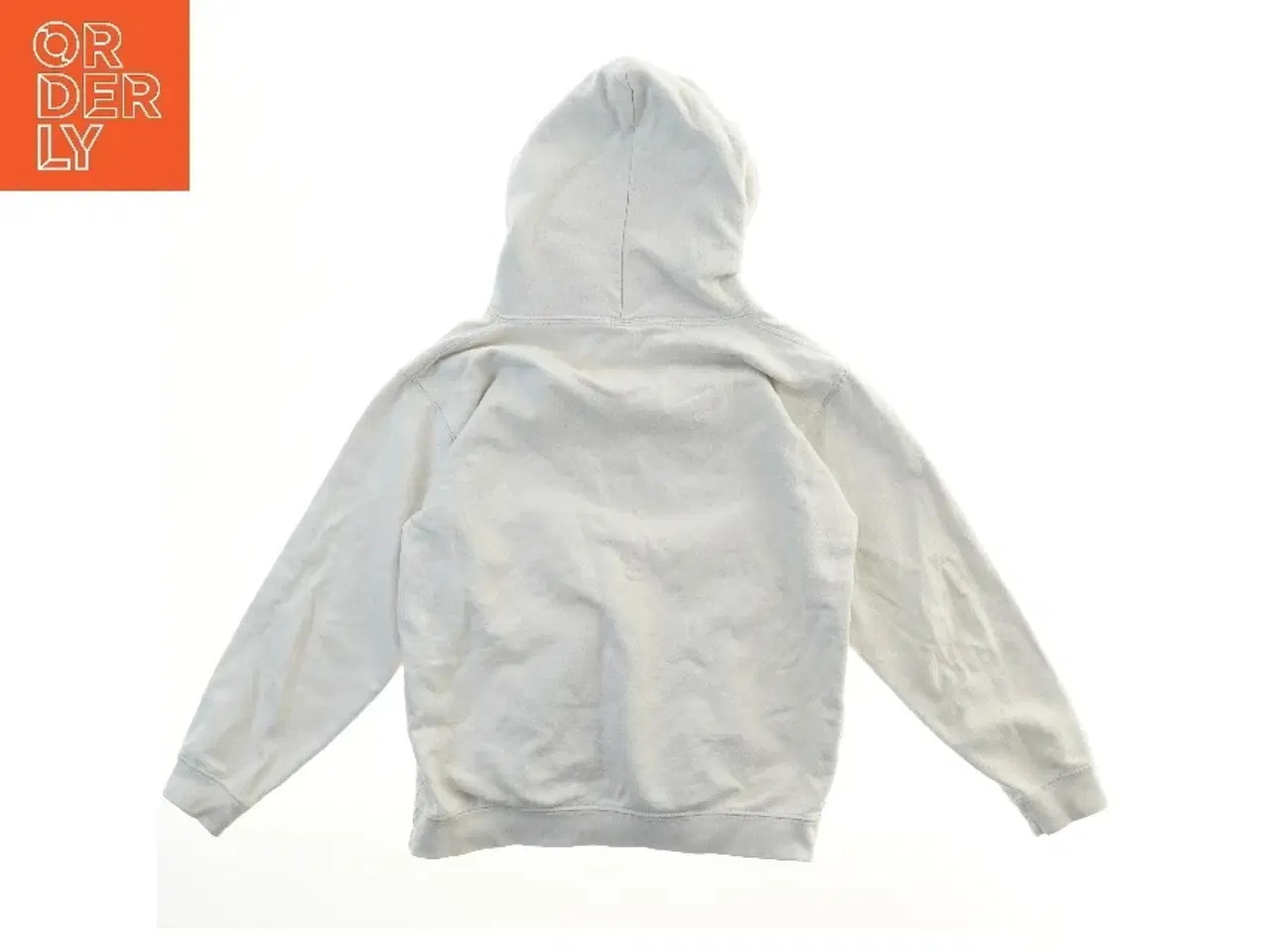 Billede 2 - Hvid hættetrøje med tekst (str. L 53 B 45,5 cm)