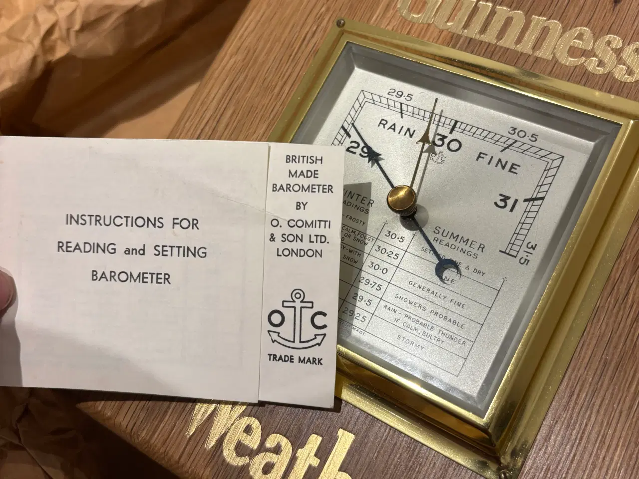 Billede 3 - Vintage Guinness Weather Barometer