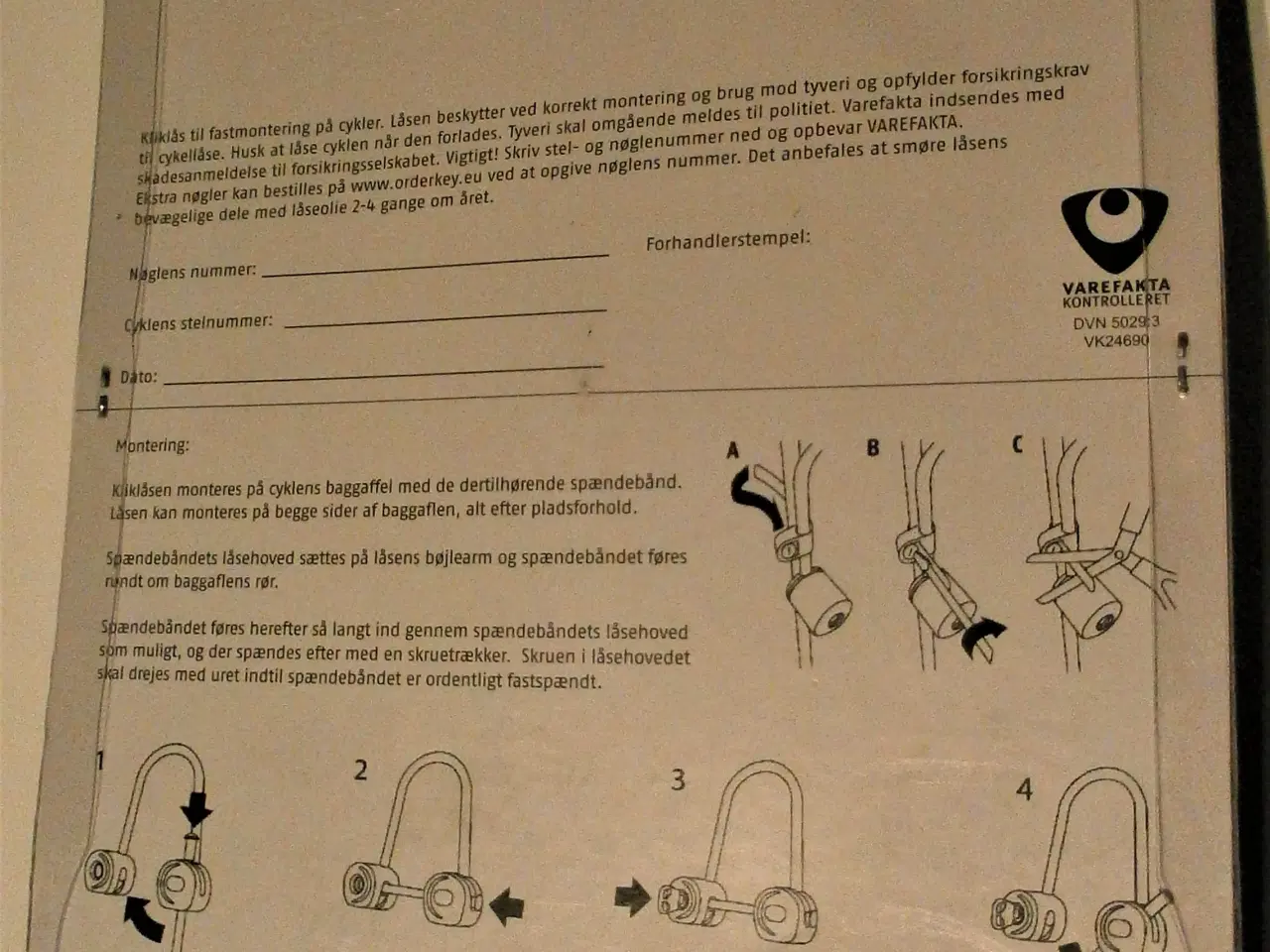 Billede 3 - NY CSI Cykellås