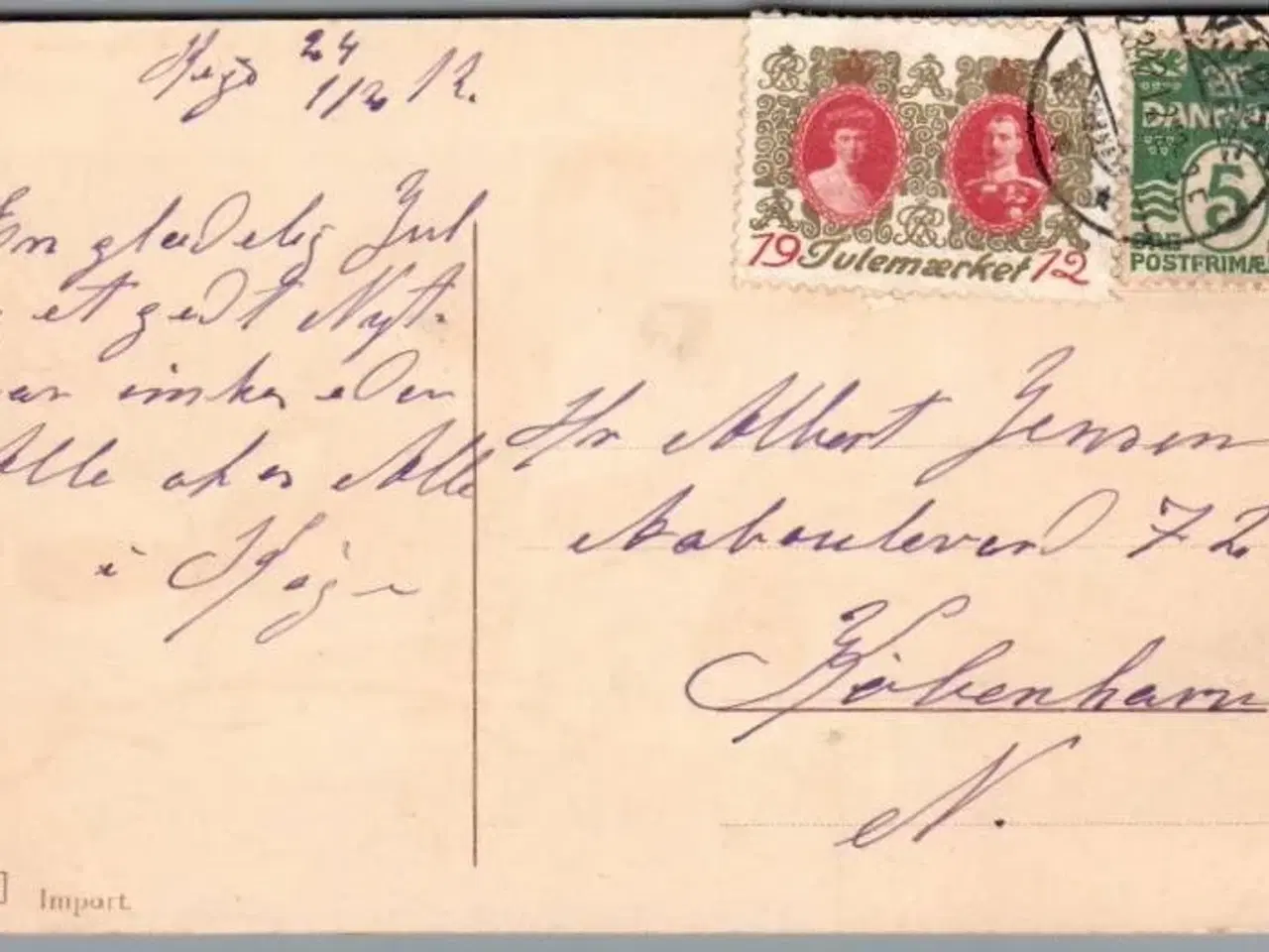 Billede 1 - Julemærke 1912 på Postkort