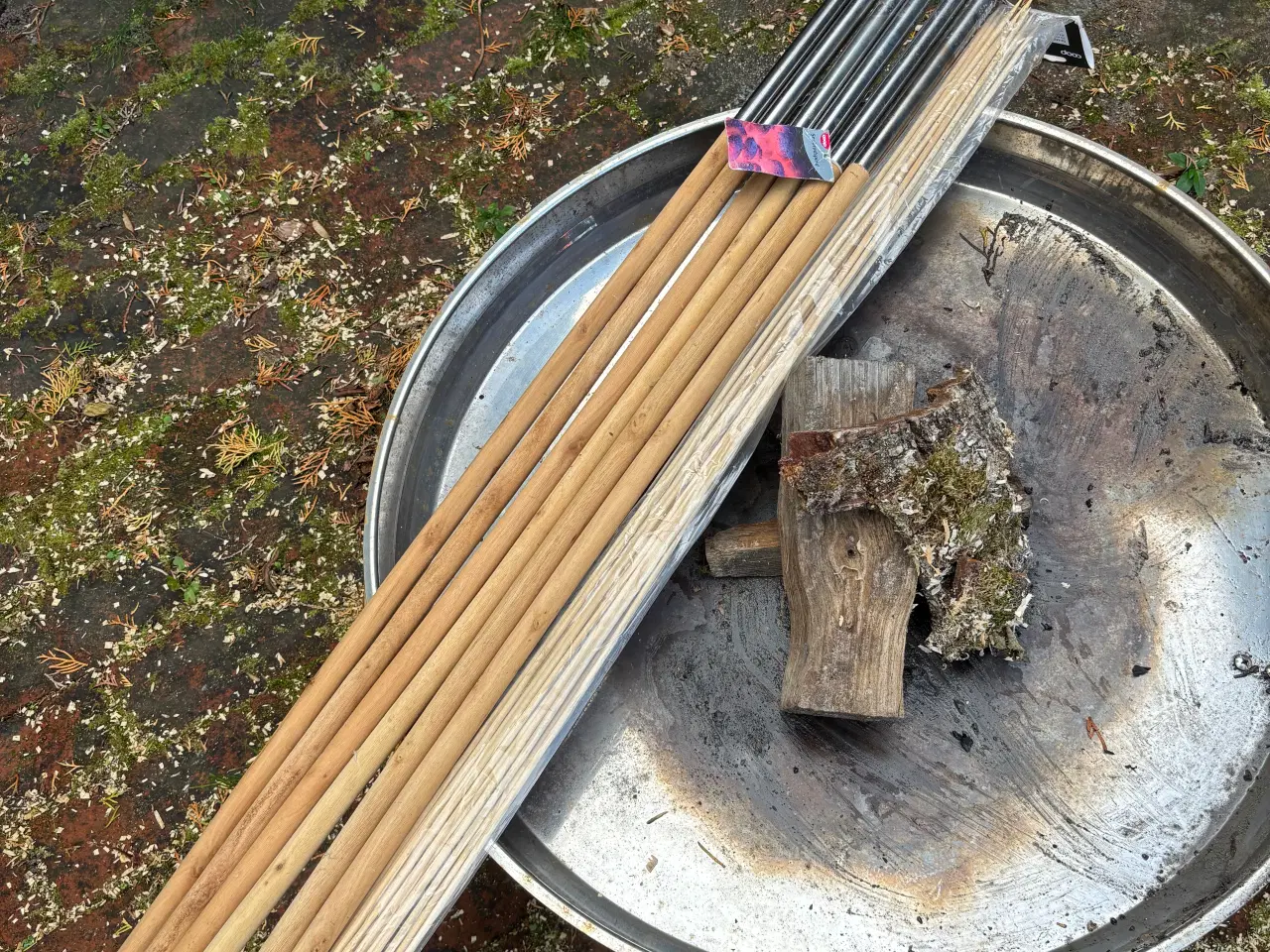 Billede 3 - Bålfad i rustfrit stål med snogbrødspinde