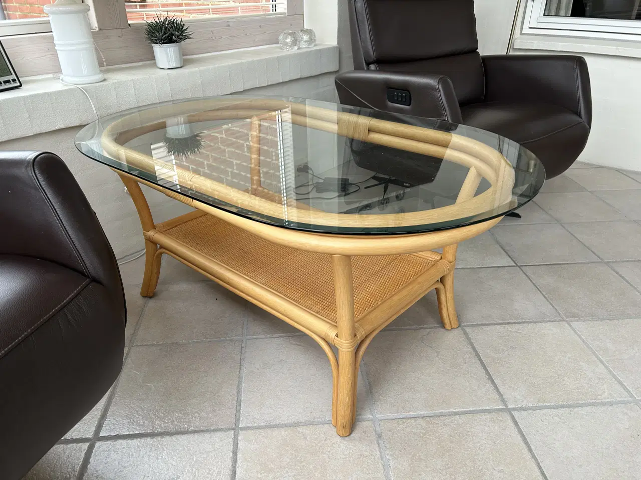 Billede 2 - Sofabord i bambus med glasplade