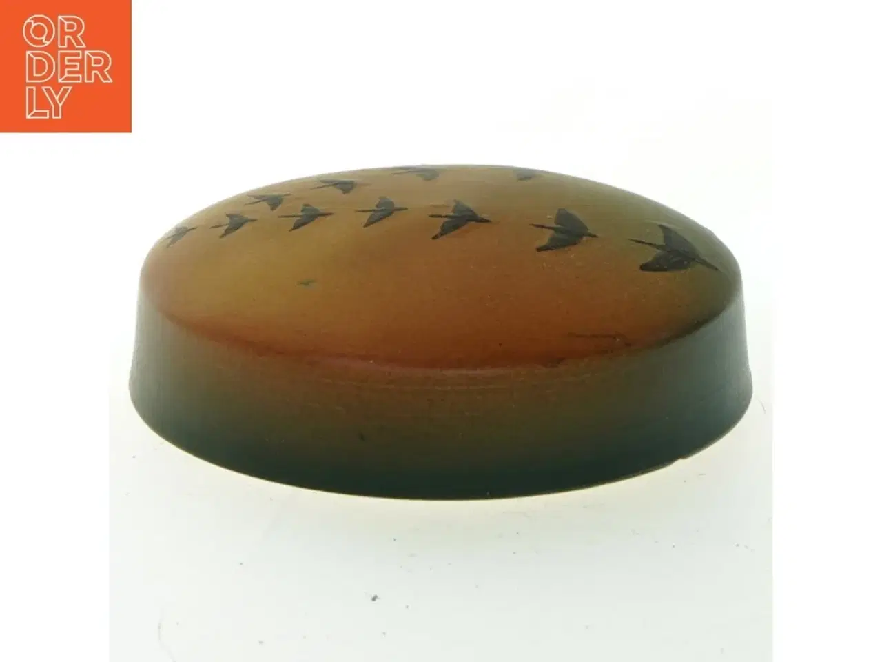 Billede 3 - Dekorativ lille keramisk skål med fuglemotiv (str. 11 cm)