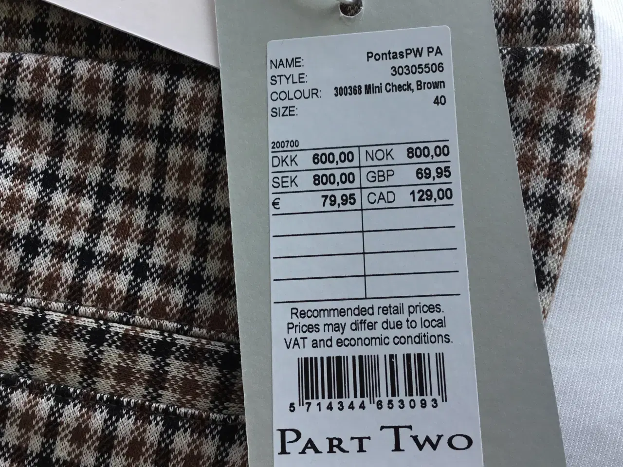 Billede 4 - Flotte ternet Part two bukser