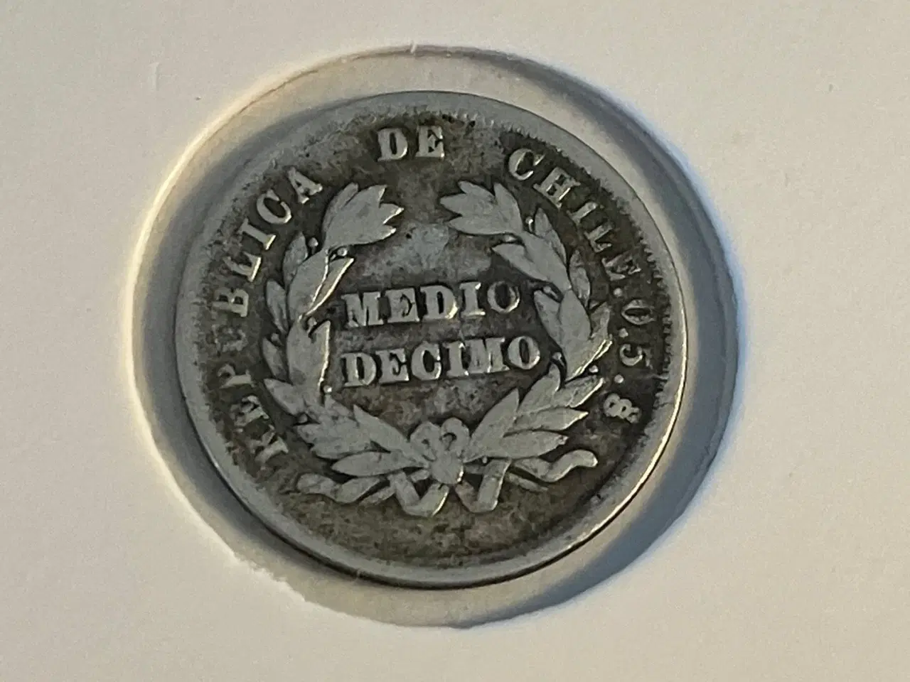 Billede 2 - 1/2 Decimo 1879 Chile