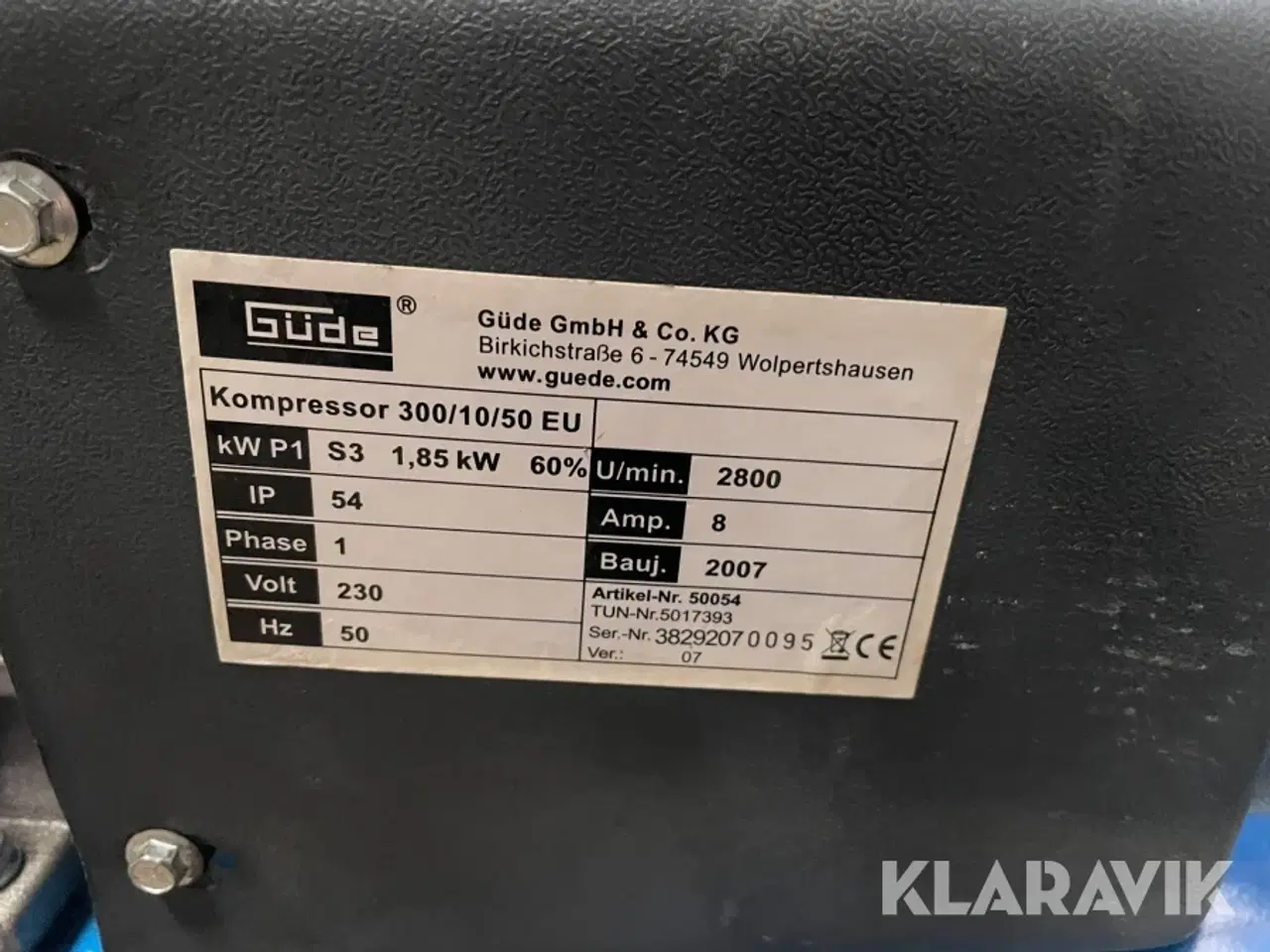 Billede 12 - Kompressorer Güde 300/10/50