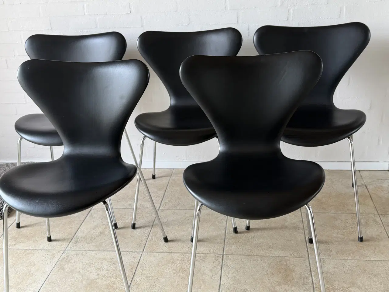 Billede 1 - 7’er stole - sort læder