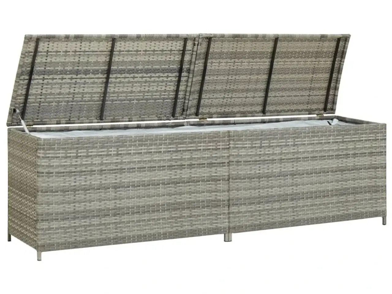 Billede 4 - Opbevaringskasse til haven 200x50x60 polyrattan grå