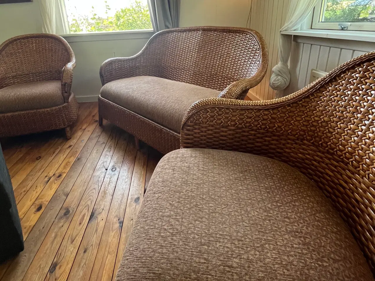 Billede 2 - Sofa + 2 stole i ægte orientalsk træflet (rattan)