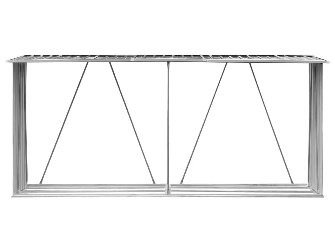 Billede 3 - Brændeskur til haven 330x84x152 cm galvaniseret stål antracitgrå