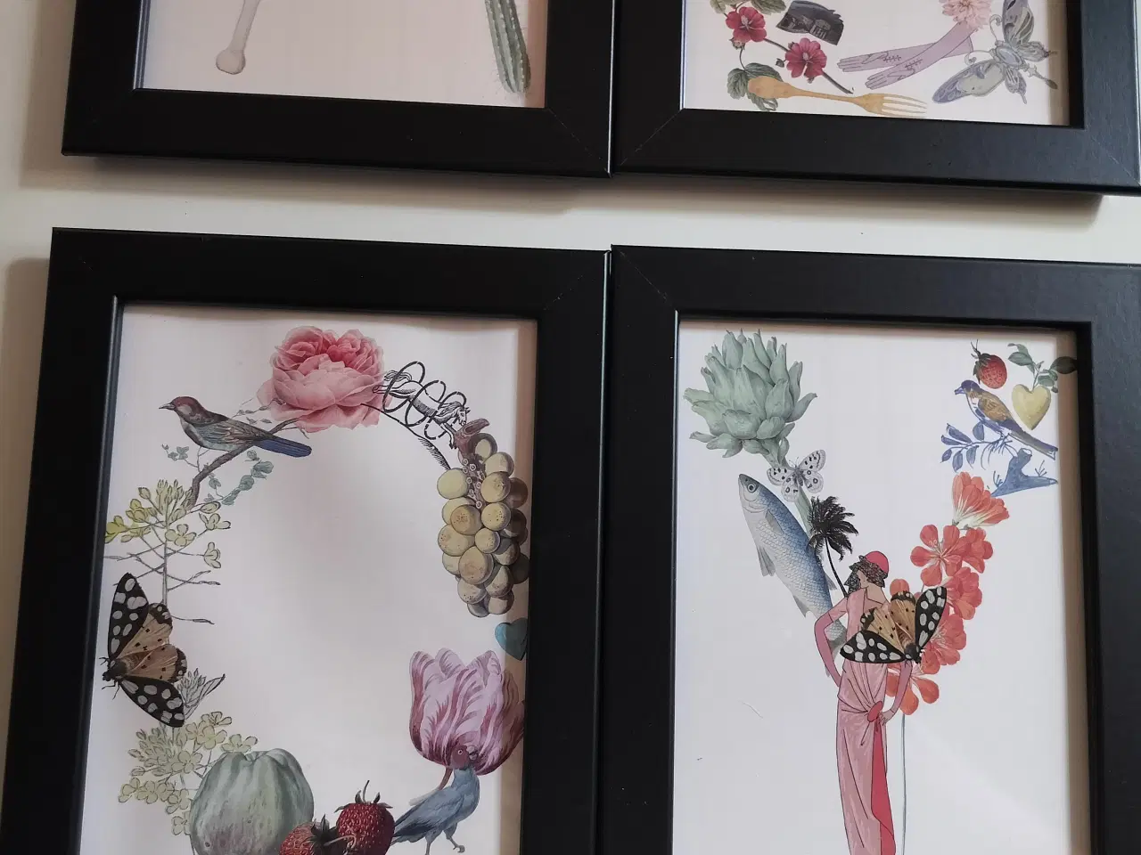 Billede 4 - 6 stk Billeder Rigtig fine billede i sorte rammer