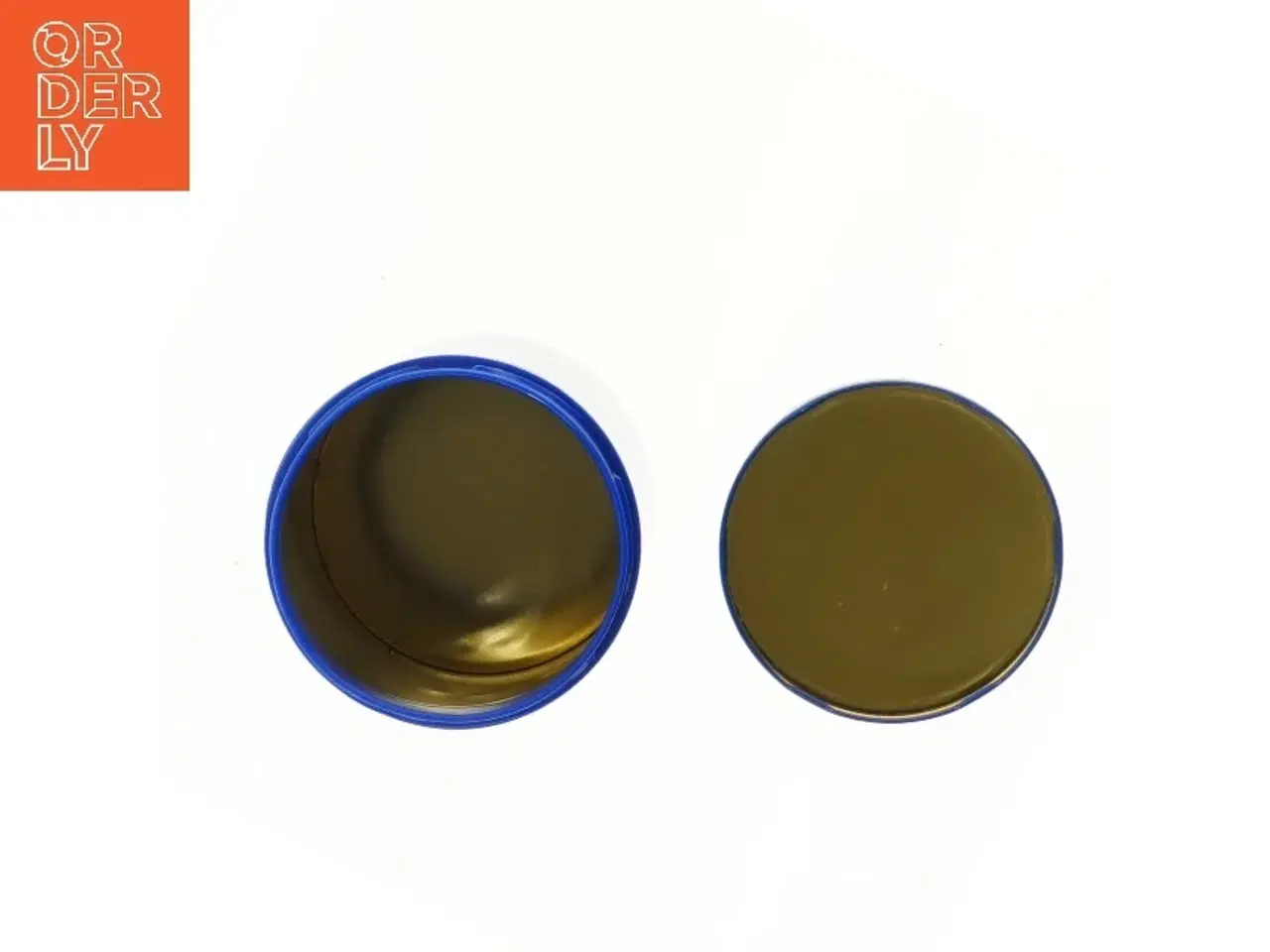 Billede 2 - Dekorativ metalbeholder (str. Ø 11,5 cm længde 15 cm)