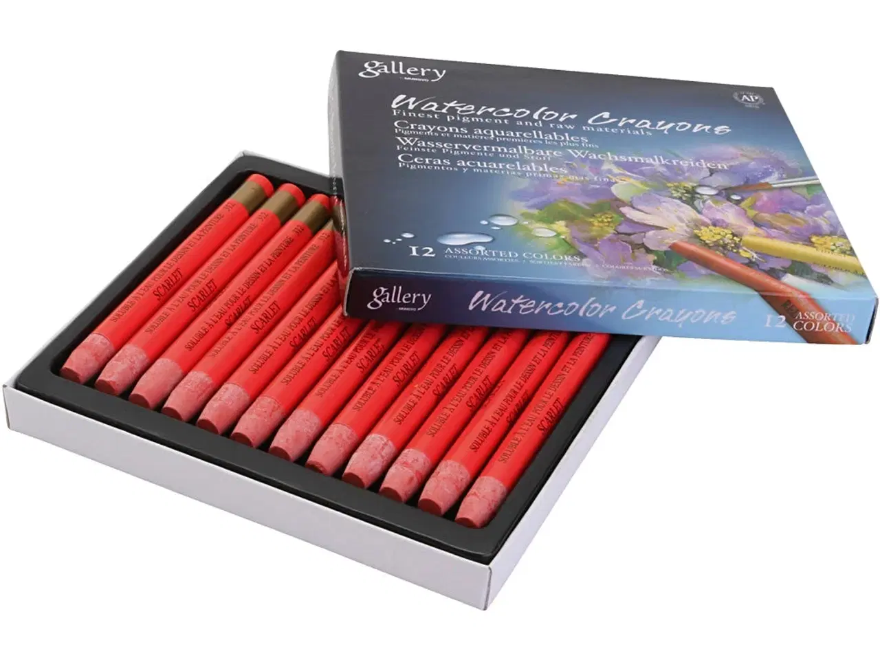 Billede 1 - Gallery Akvarel Skarlagen - 12 Farvekridt