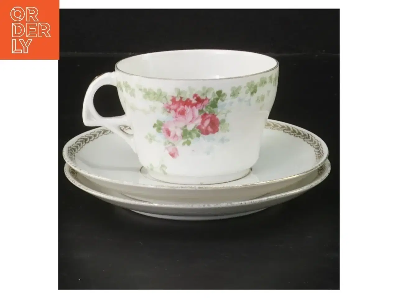 Billede 1 - Antik Porcelænskop med underkopper (str. Ø 13 og 8 cm)