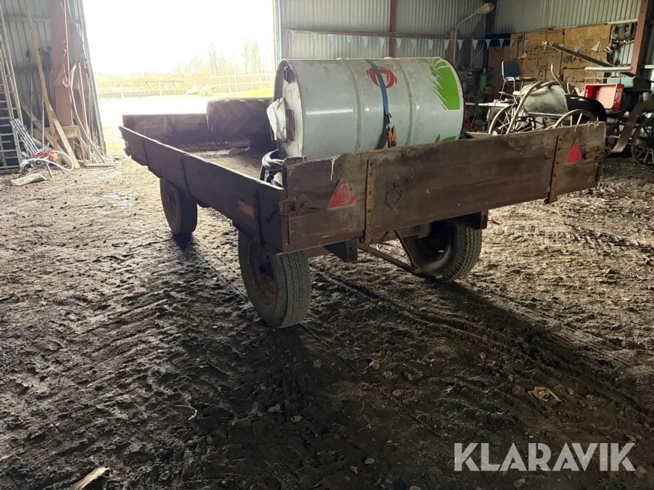 Billede 4 - Landbrugsvogn / fladvogn med træk