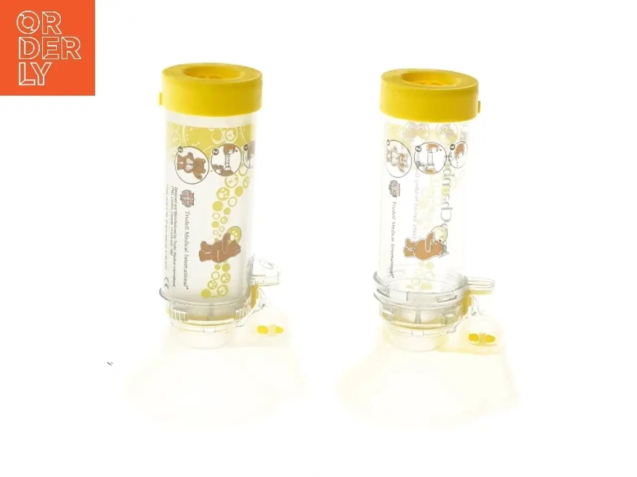 Billede 1 - Baby inhalator med gule detaljer (str. 2 styk, 16x8 cm)