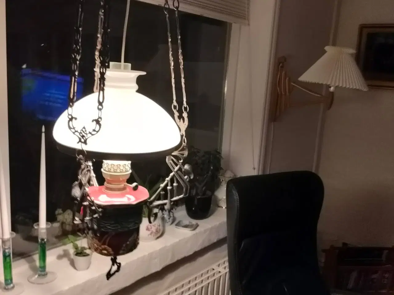 Billede 1 - Majolica Petroleums loftslampe