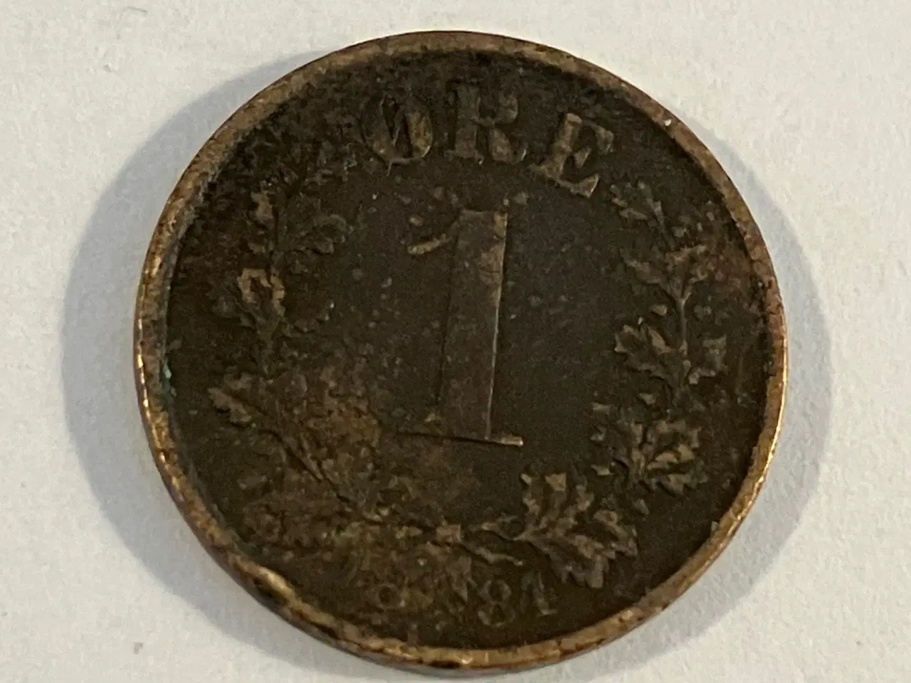 Billede 1 - 1 Øre 1884 Norge - Dårlig stand