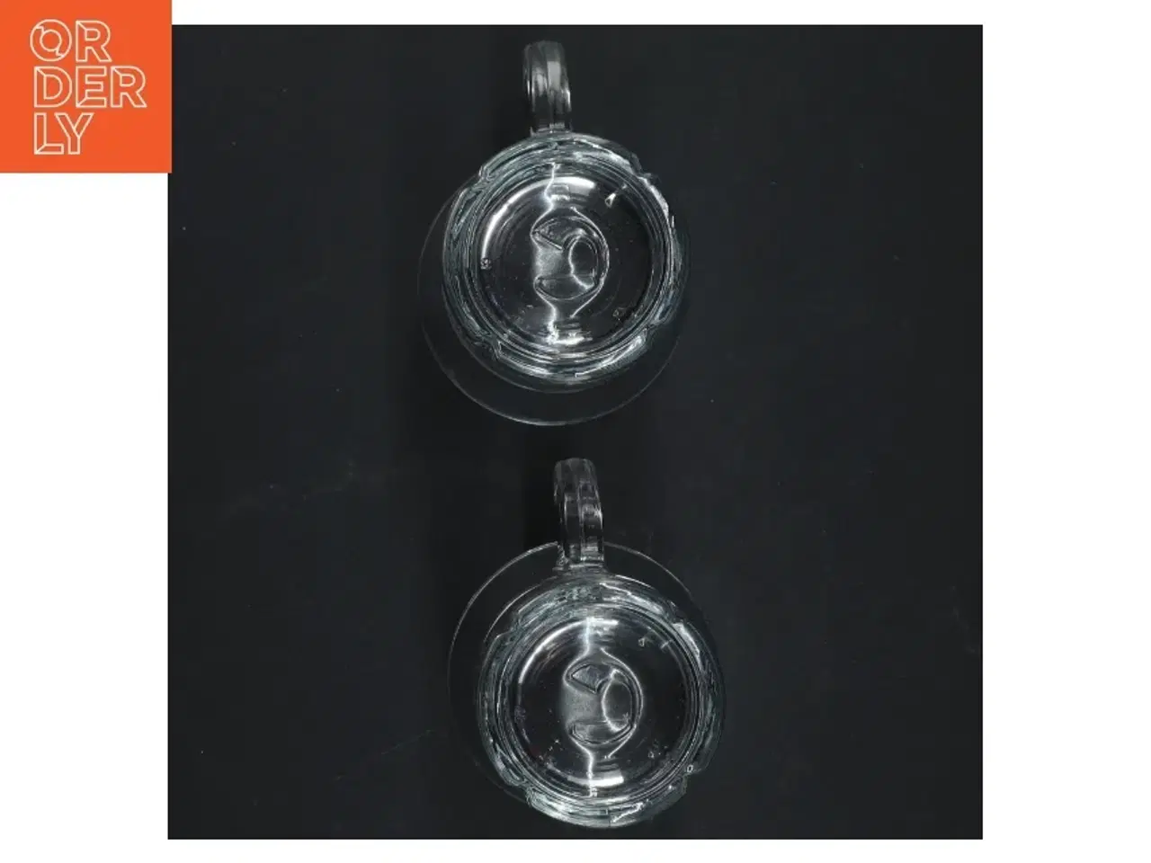 Billede 3 - Glas krus med metallisk bånd (str. H 11,5 cm)